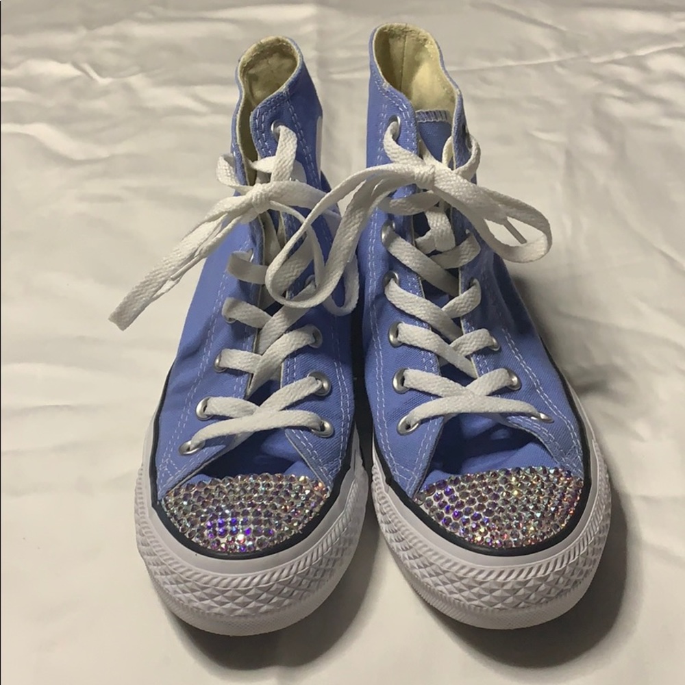 Light blue bedazzled converse
